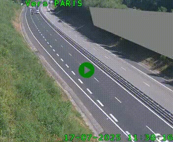 Caméra routière sur l'autoroute A20 à Saint-Pardoux-l'Ortigier, à la jonction avec l'A89. Vue orientée vers Paris