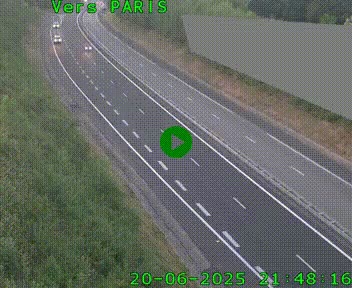 Caméra routière sur l'autoroute A20 à Saint-Pardoux-l'Ortigier, à la jonction avec l'A89. Vue orientée vers Paris