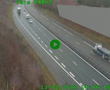 Caméra routière sur l'autoroute A20 à Saint-Pardoux-l'Ortigier, à la jonction avec l'A89. Vue orientée vers Paris