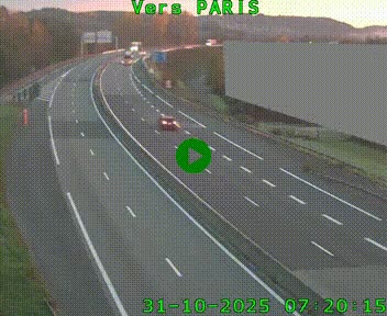 Caméra routière sur l'autoroute A20 à Brive-la-Gaillarde, à la jonction avec l'A89. Vue orientée vers Paris