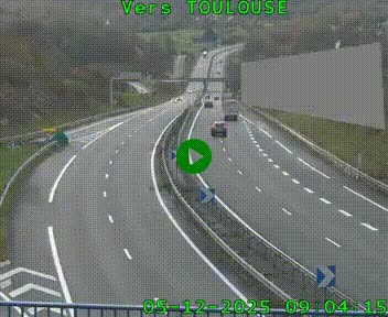Caméra routière sur l'autoroute A20 à Noailles, en périphérie de Brive-la-Gaillarde. Vue orientée vers Toulouse