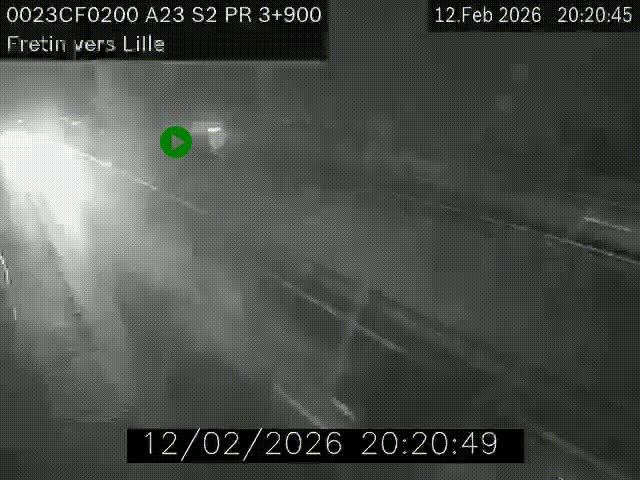 Webcam autoroute A23 à hauteur de Fretin. Vue orientée vers Lille