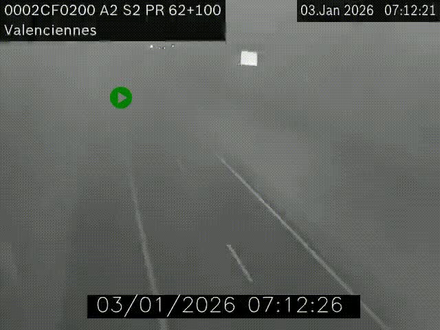 Webcam autoroute A2 à Valenciennes. Vue orientée vers Maubeuge et Mons (Belgique)