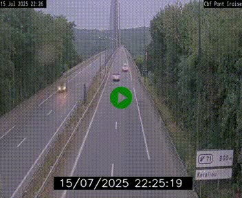Webcam sur la N165 après le Pont de l'Iroise, à l'entrée de Brest
