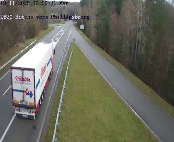 Webcam sur la D620, sur le contournement de Bitche. Vue orientée vers Philippsbourg