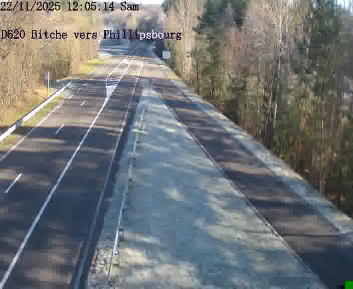 Webcam sur la D620, sur le contournement de Bitche. Vue orientée vers Philippsbourg