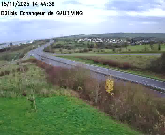 Dispositif d’observation sur D31bis (France) à Gaubiving, en direction de Sarreguemines, offrant une visualisation fiable des conditions de circulation.