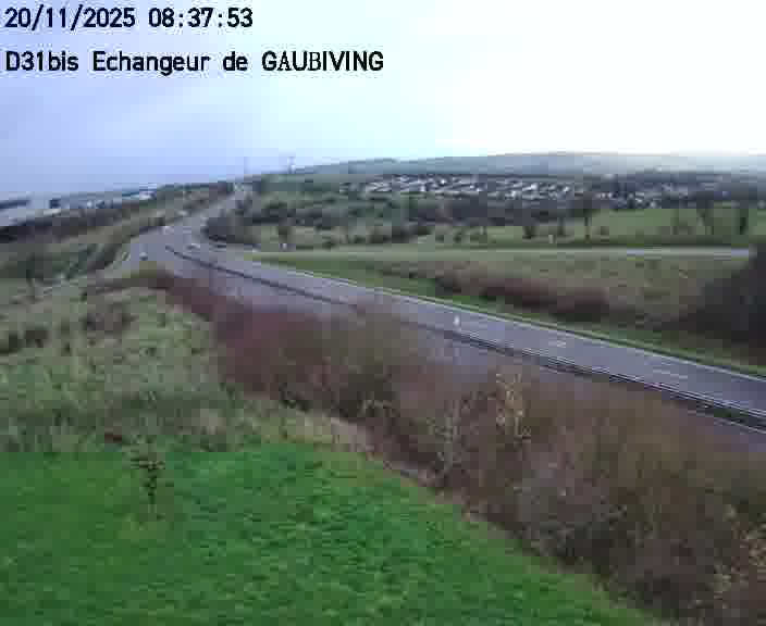 Dispositif d’observation sur D31bis (France) à Gaubiving, en direction de Sarreguemines, offrant une visualisation fiable des conditions de circulation.