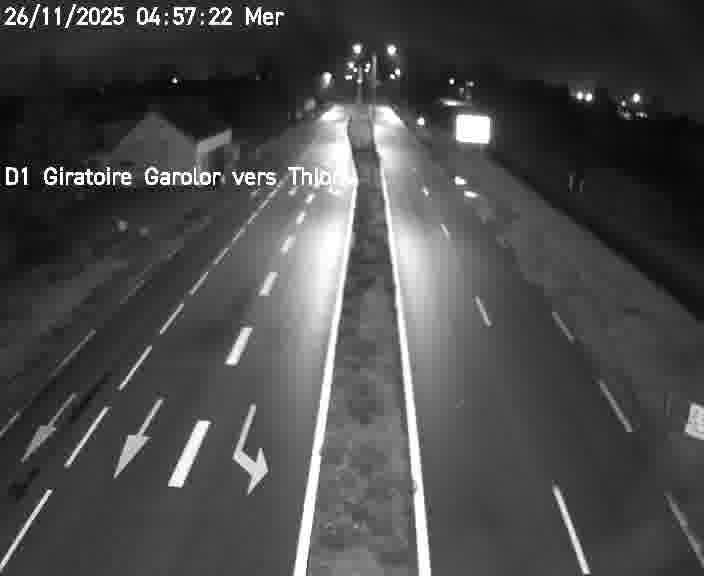 Webcam de surveillance sur D1 (France) à Ennery, cadrée vers Thionville, proposant une information routière utile aux déplacements quotidiens.