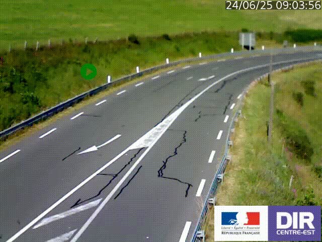 Webcam sur le col Pin Bouchain, vue orientée vers Roanne, en provenance de Lyon sur la nationale 7 (N7)