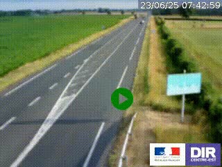 Webcam routière sur la RN7 à hauteur de Toulon-sur-Allier, entre Moulins et Vichy