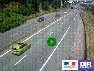 Caméra autoroutière sur l'A47 à hauteur de Givors, a proximité de Lyon. La webcam est orientée vers Lyon