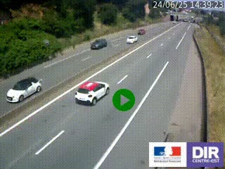 Caméra autoroutière sur l'A47 à hauteur de Givors, a proximité de Lyon. La webcam est orientée vers Lyon