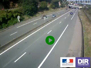 Caméra autoroutière sur l'A47 à hauteur de Givors, a proximité de Lyon. La webcam est orientée vers Lyon