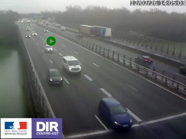 Caméra trafic à la jonction entre l'A46 (Rocade-est de Lyon) et l'A42 à hauteur de Vault-en-Velin en direction de Marseille