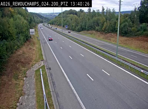 Webcam E25/A26 à Aywalle, à hauteur de Spa. Vue orientée vers Liège