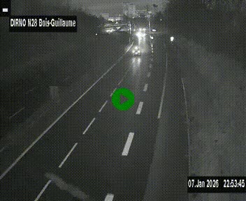 Webcam routière à hauteur de Bois-Guillaume en périphérie de Rouen. Vue orientée vers Rouen