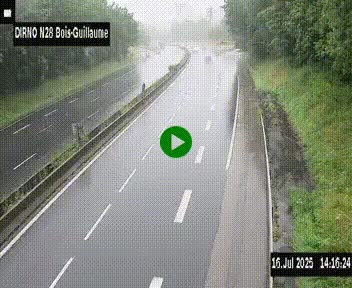 Webcam routière à hauteur de Bois-Guillaume en périphérie de Rouen. Vue orientée vers Rouen