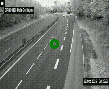 Webcam routière à hauteur de Bois-Guillaume en périphérie de Rouen. Vue orientée vers Rouen