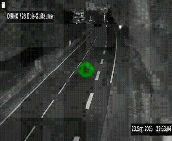 Webcam routière à hauteur de Bois-Guillaume en périphérie de Rouen. Vue orientée vers Rouen