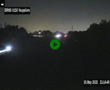 Webcam autoroute A150 à hauteur de La Vaupalière en périphérie de Rouen. Vue orientée vers Rouen