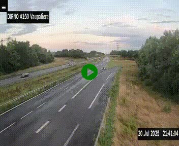 Webcam autoroute A150 à hauteur de La Vaupalière en périphérie de Rouen. Vue orientée vers Rouen