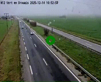 Webcam à hauteur de Vert-en-Drouais sur la N12, en périphérie de Dreux. Vue orientée vers Alençon