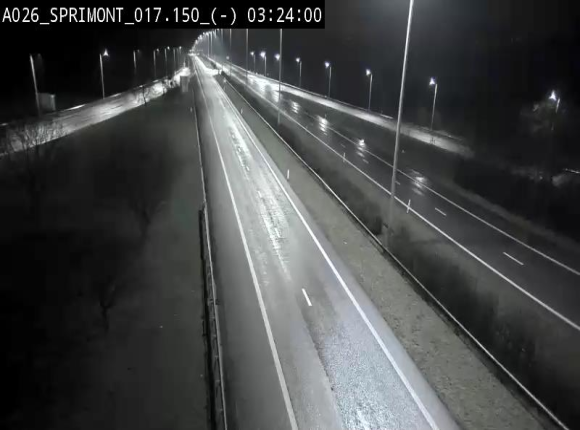 Webcam E25 (A26) à hauteur de Sprimont en direction de Liège et en provenance de Bastogne