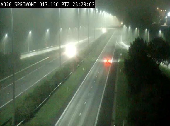 Webcam A26 (E25) à Sprimont, sur l'autoroute entre Liège et Arlon. Vue orientée vers le Luxembourg