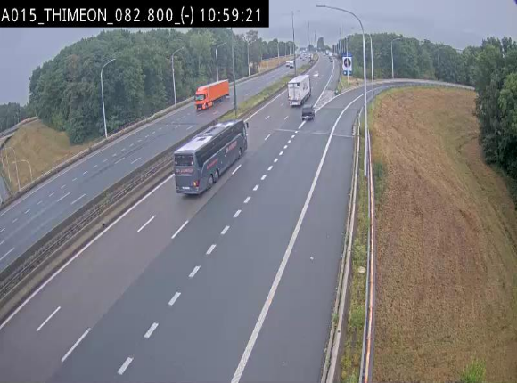 Caméra trafic Belgique - Thiméon - E42, jonction avec A54 (E420) direction La Louvière/Charleroi - BK 82.82
