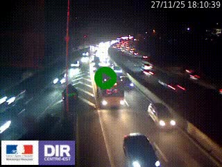 Caméra autoroute sur A6 - Valvert, près de Lyon, en direction de Paris, à hauteur de la sortie 36 Porte du Valvert