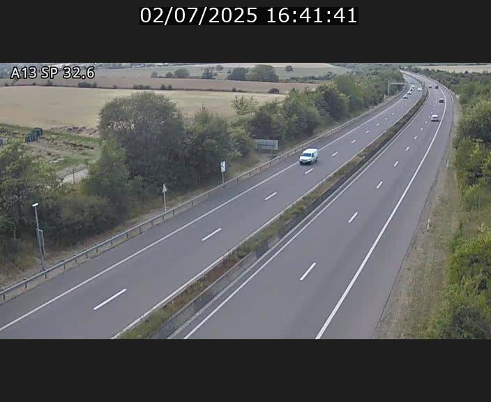 Webcam info trafic A13 à hauteur de Mondorf-les-bains. Vue orientée vers Altwies