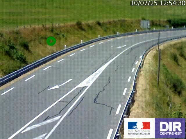Webcam sur le col Pin Bouchain, vue orientée vers Roanne, en provenance de Lyon sur la nationale 7 (N7)