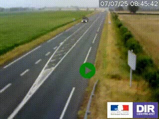 Webcam routière sur la RN7 à hauteur de Toulon-sur-Allier, entre Moulins et Vichy