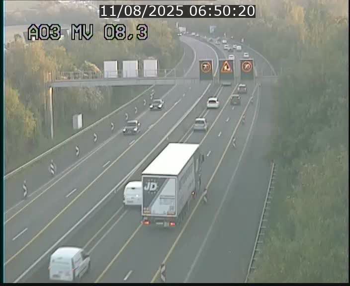 Webcam Autoroute après la Croix de Bettembourg en direction de Luxembourg sur l'A3