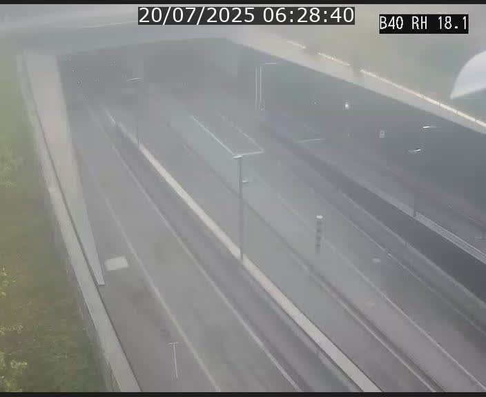 Webcam sur la route de contournement d'Esch-Belval avant le tunnel Central Gate au niveau de la porte de France et du radar fixe