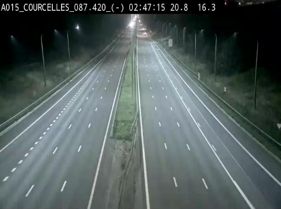 Webcam autoroute Belgique - Viesville - E42 direction Mons - BK 84.35