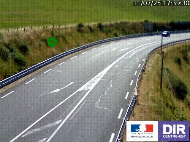 Webcam sur le col Pin Bouchain, vue orientée vers Roanne, en provenance de Lyon sur la nationale 7 (N7)