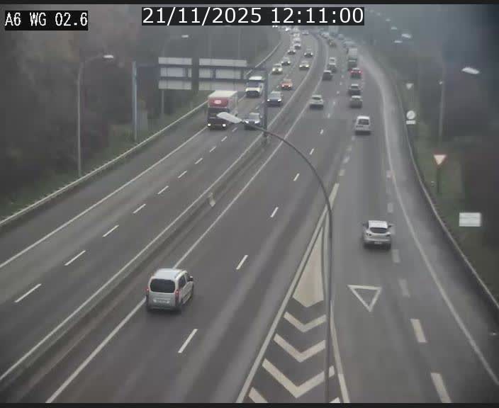 Traffic live webcam Luxembourg Croix de Cessange - A6 - BK 2.6 - direction France/Allemagne