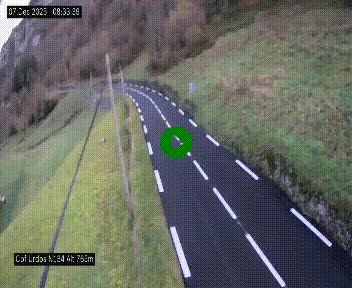 Webcam dans les Pyrénées Atlantique au niveau du col d'Urdos et du fort du Pourtalet sur la N134, en direction du Col et du tunnel du Somport, à 765 mètres d'altitude