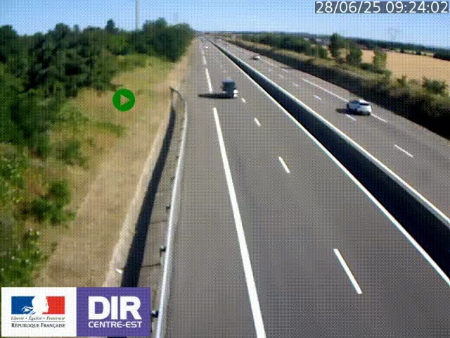 Webcam sur le contournement de Valence, sur la Nationale 7, à la jonction avec la N532, caméra orientée vers Grenoble