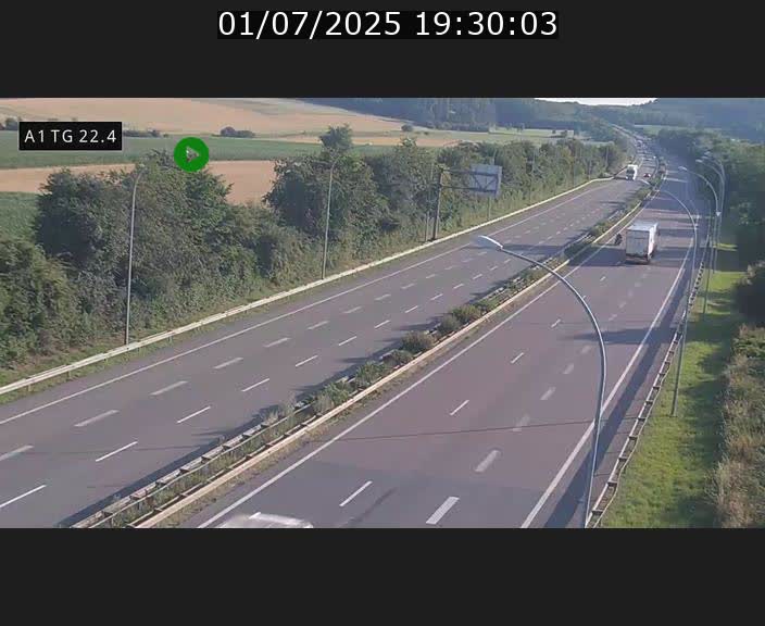 Traffic live webcam Luxembourg Flaxweiler - A1 direction Luxembourg - BK 22.4