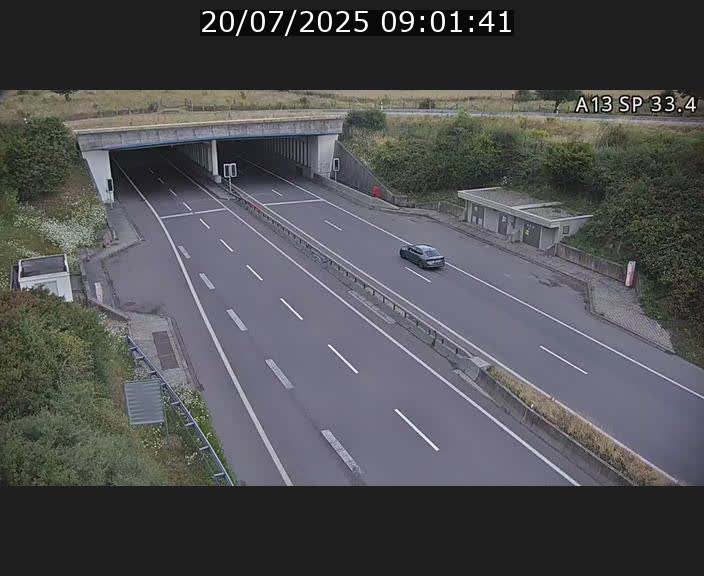 Webcam trafic sur A13 à hauteur d'Altwies en direction de Mondorf-les-bains et en provenance de l'Allemagne