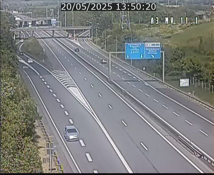 Traffic live webcam Luxembourg Croix de Bettembourg A3 - BK 11.1 - direction Luxembourg-ville