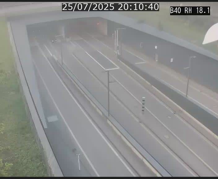 Webcam sur la route de contournement d'Esch-Belval avant le tunnel Central Gate au niveau de la porte de France et du radar fixe