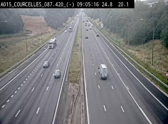 Webcam autoroute Belgique - Viesville - E42 direction Mons - BK 84.35