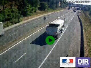Caméra autoroutière sur l'A47 à hauteur de Givors, a proximité de Lyon. La webcam est orientée vers Lyon