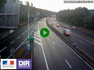 Caméra autoroute sur A6 - Valvert, près de Lyon, en direction de Paris, à hauteur de la sortie 36 Porte du Valvert