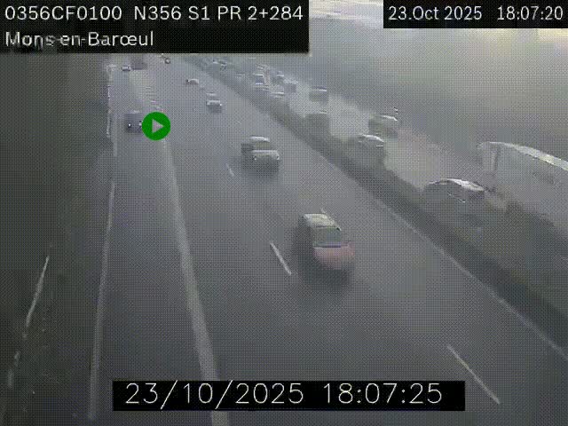 Webcam à l'entrée de Lille en direction du périphérique, à proximité de Mons-en-Baroeul sur la N356