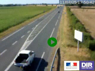Webcam routière sur la RN7 à hauteur de Toulon-sur-Allier, entre Moulins et Vichy